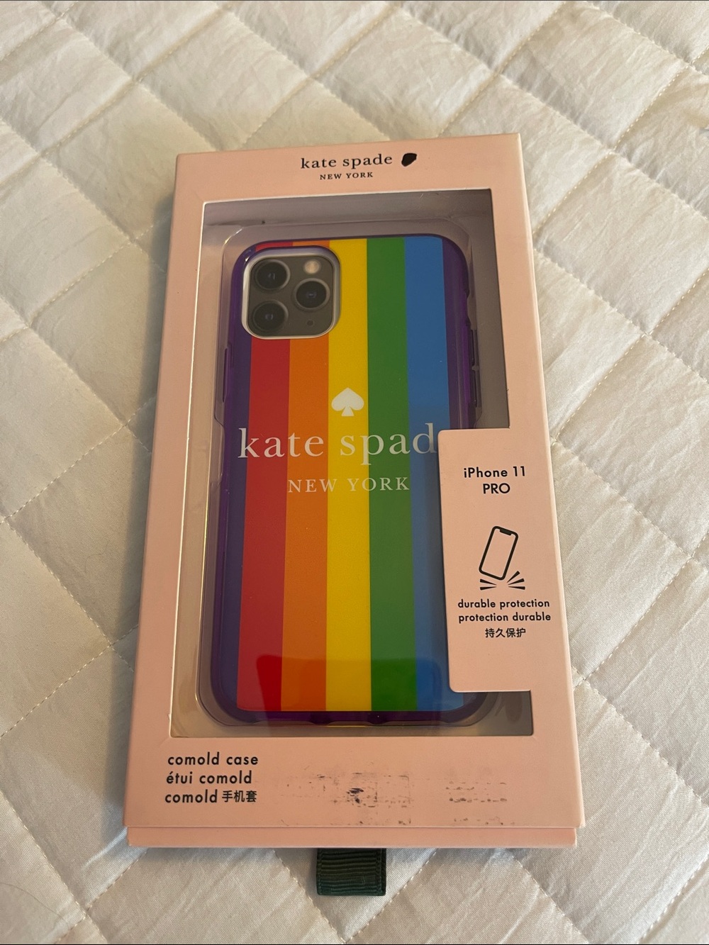kate spade Rainbow Stripe iPhone 11 Pro Case - Purple Trim